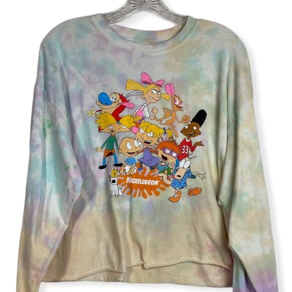 Nickelodeon Tops - NICKELODEON TIE DYE CROP SWEATSHIRT SIZE XL